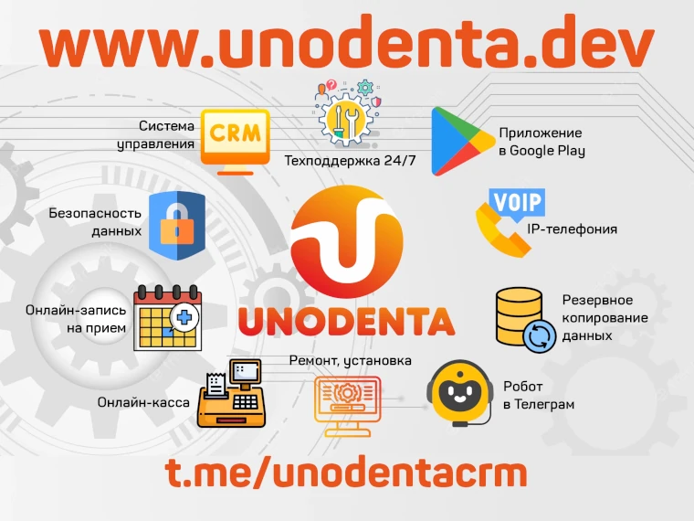 ПО для стоматологии Unodenta, контакты ПО CRM Unodenta